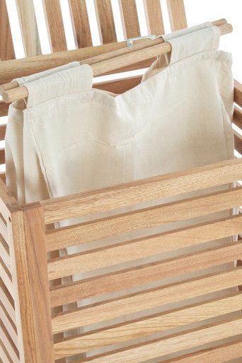 Walnut Wood Laundry Hamper - Image 4