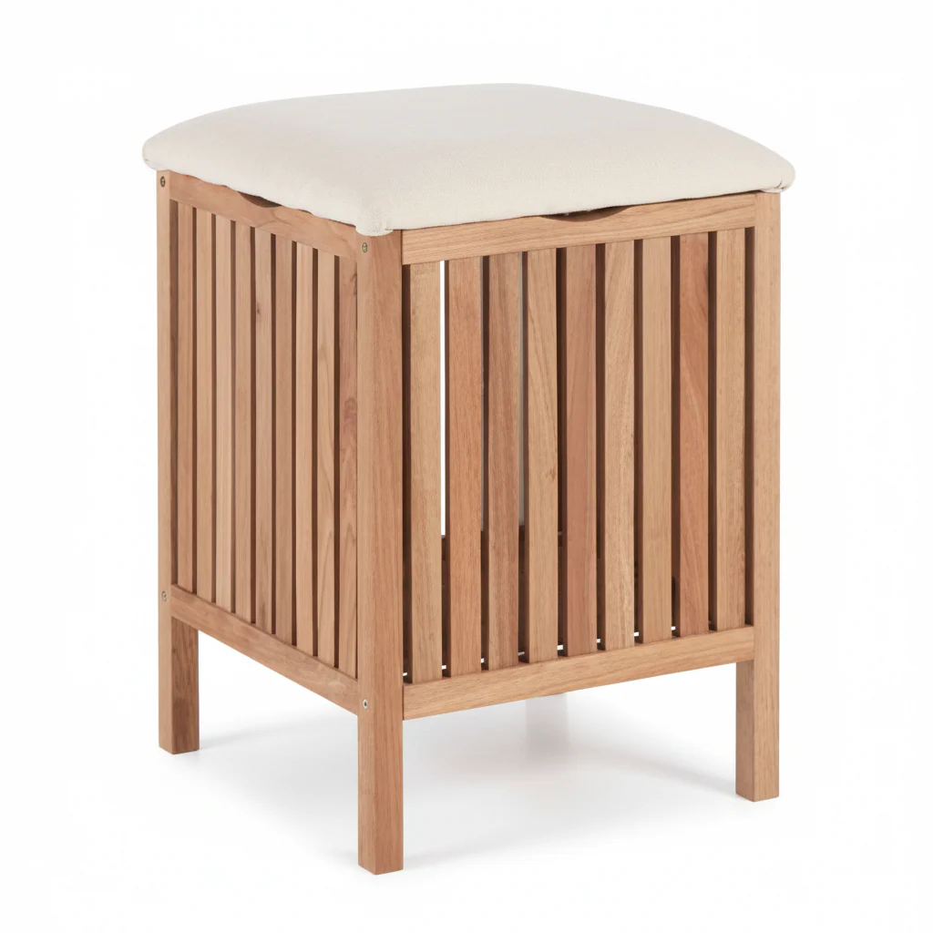 Walnut Wood Storage Stool