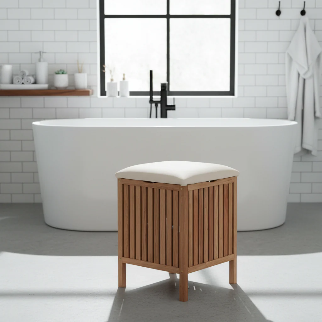 Walnut Wood Storage Stool - Image 3