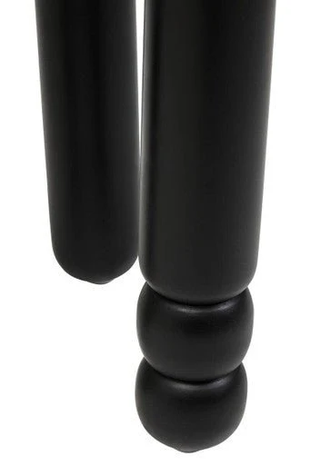 Walsa Black Finish Mango Wood Column Detail Round Side Table - Image 13