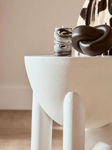 Walsa Whitewash Mango Wood Ball Detail Side Table - Image 10
