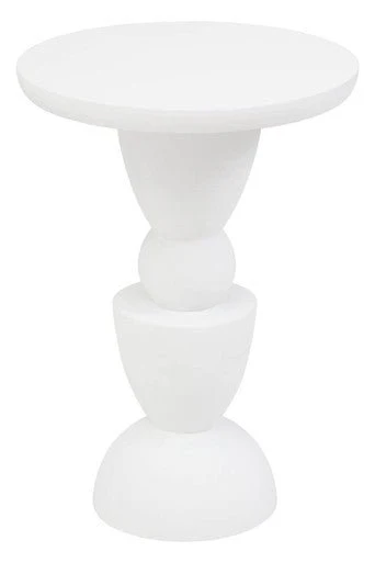Walsa Whitewash Mango Wood Circle Column Detail Side Table - Image 6