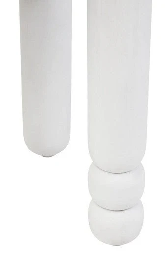 Walsa Whitewash Mango Wood Column Detail Round Side Table - Image 11