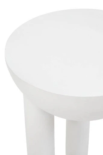 Walsa Whitewash Mango Wood Column Detail Round Side Table - Image 12