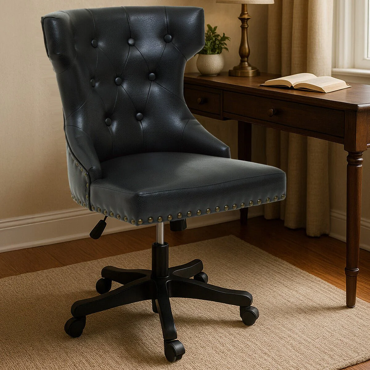 Walson Black Leather Effect Home Office Chair - Image 6