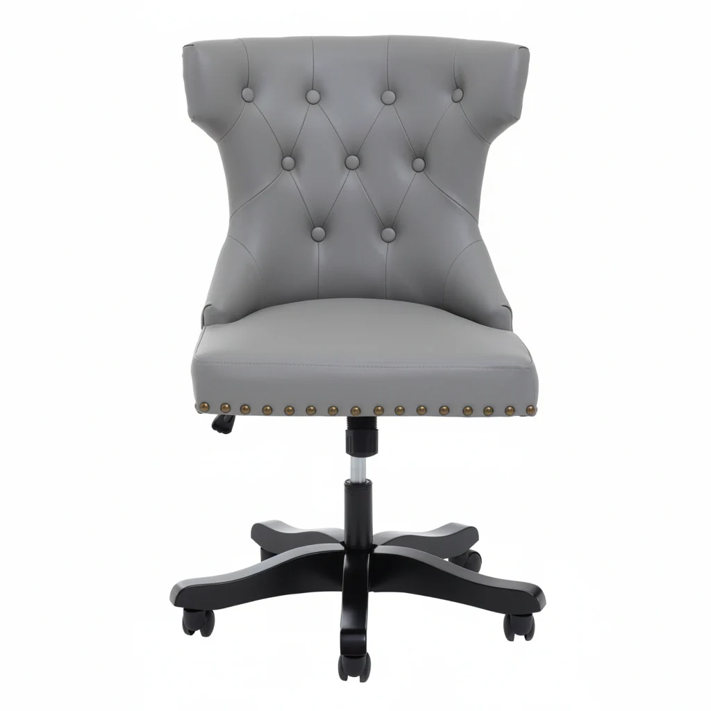 Walson Grey Leather Effect Home Office Chair