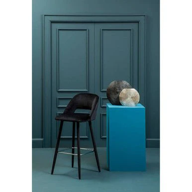 Warren Black Velvet Bar Chair - Image 2