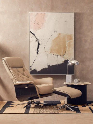 Warrington Mink Leather Effect Recliner And Footstool - Image 11