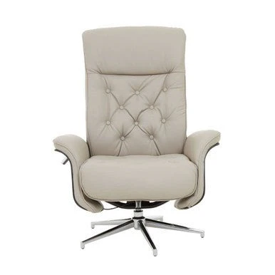 Warrington Mink Leather Effect Recliner And Footstool - Image 8