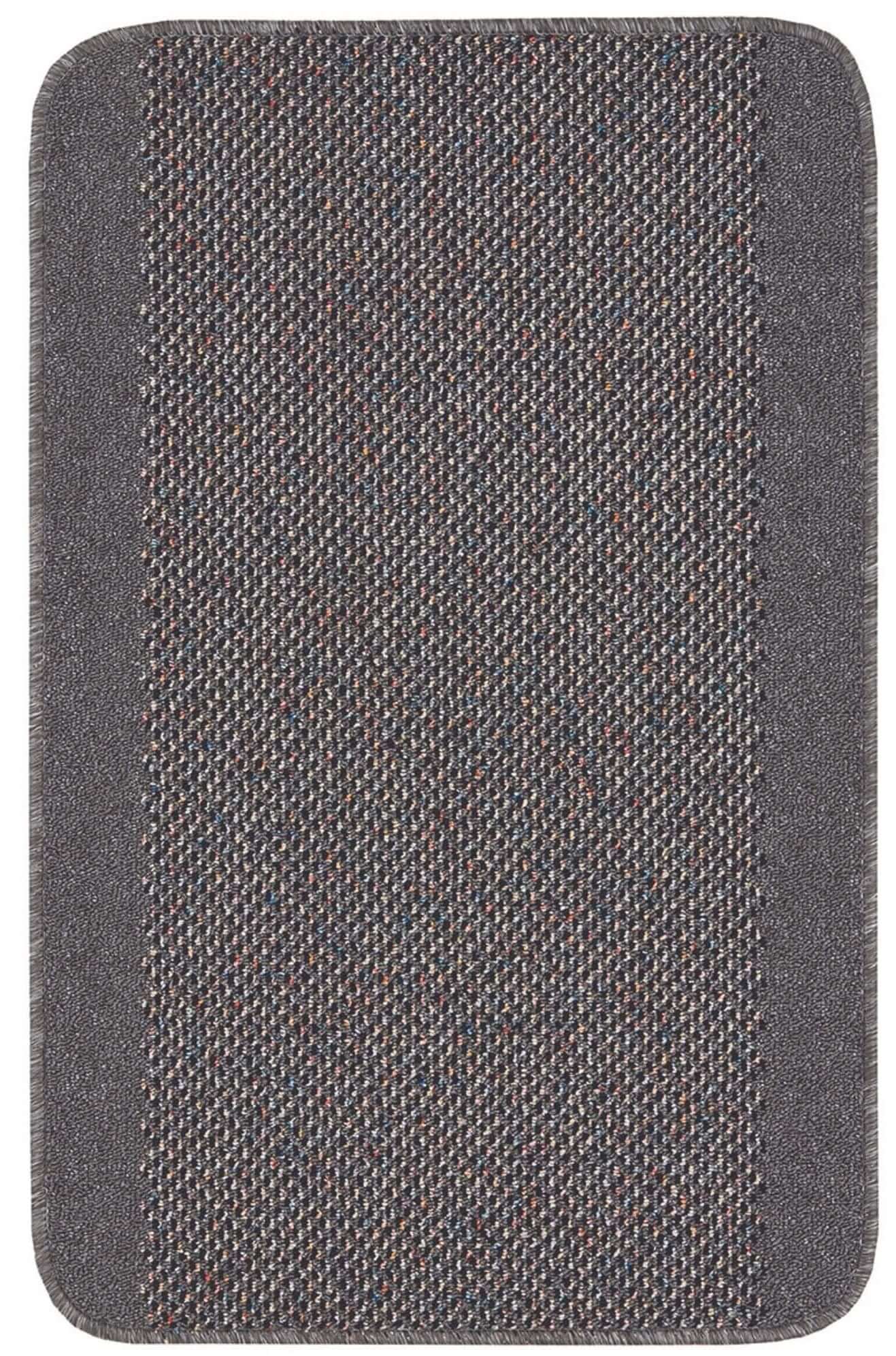 Washable Bordered Dark Grey Rug | 110D - Image 3