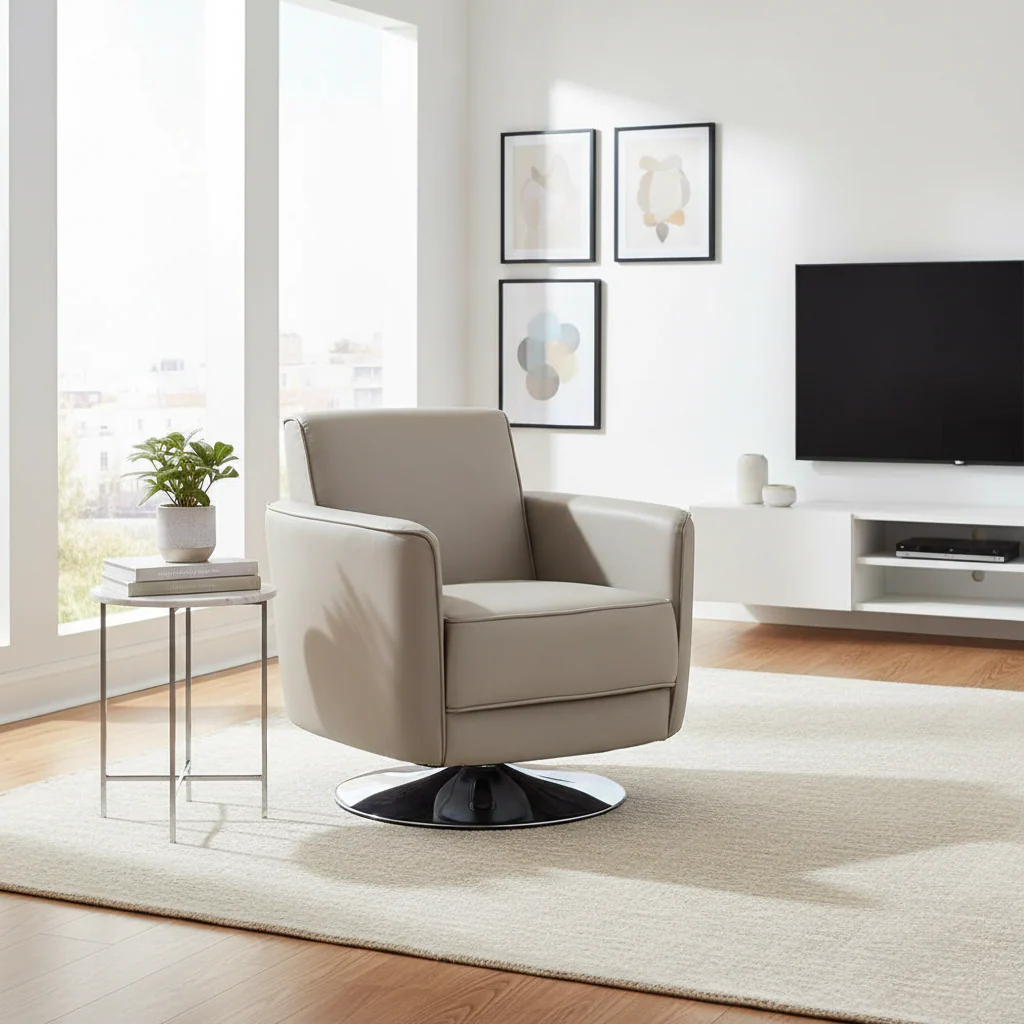 Wester Mink Leather Effect Chair - Image 4