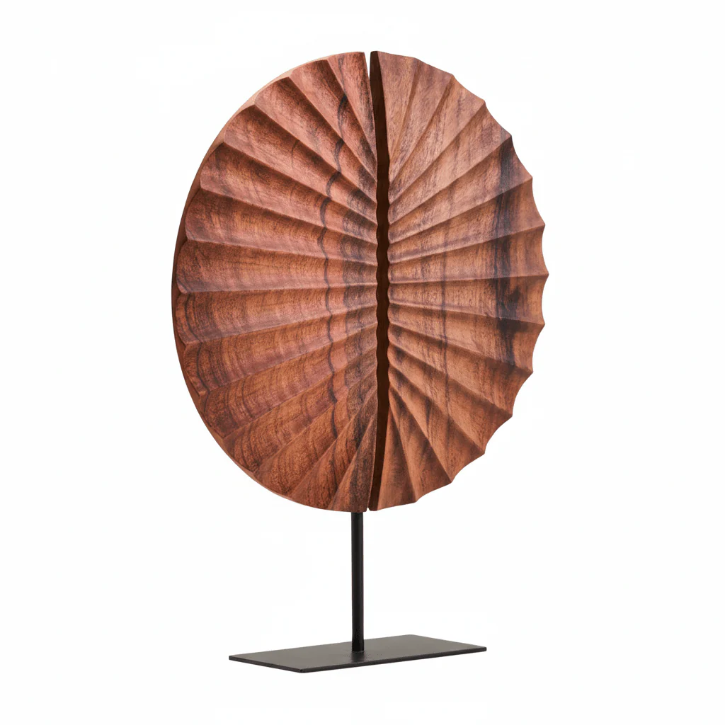 Westo Brown Wood Sculpture With Black Metal Base - Image 4