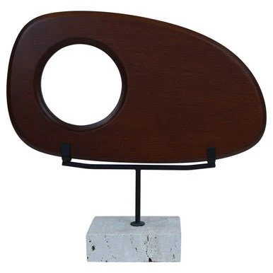 Westo Natural Wood Horizontal Sculpture With Travertine Base - Image 5