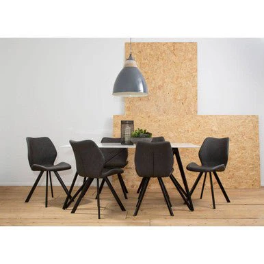 Weston Marble Effect Dining Table With 6 Chairs Set - Image 11