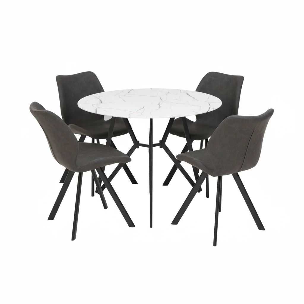Weston Round Grey Dining Set