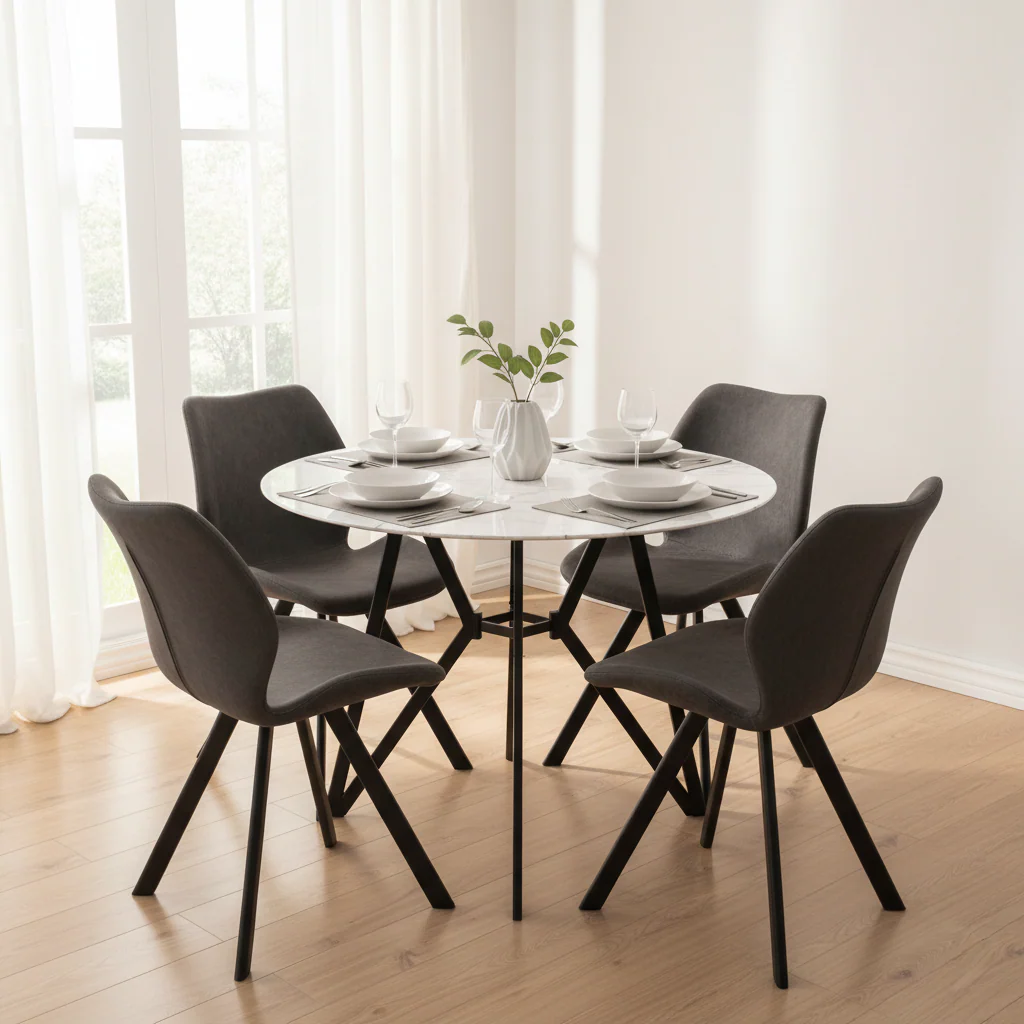 Weston Round Grey Dining Set - Image 4