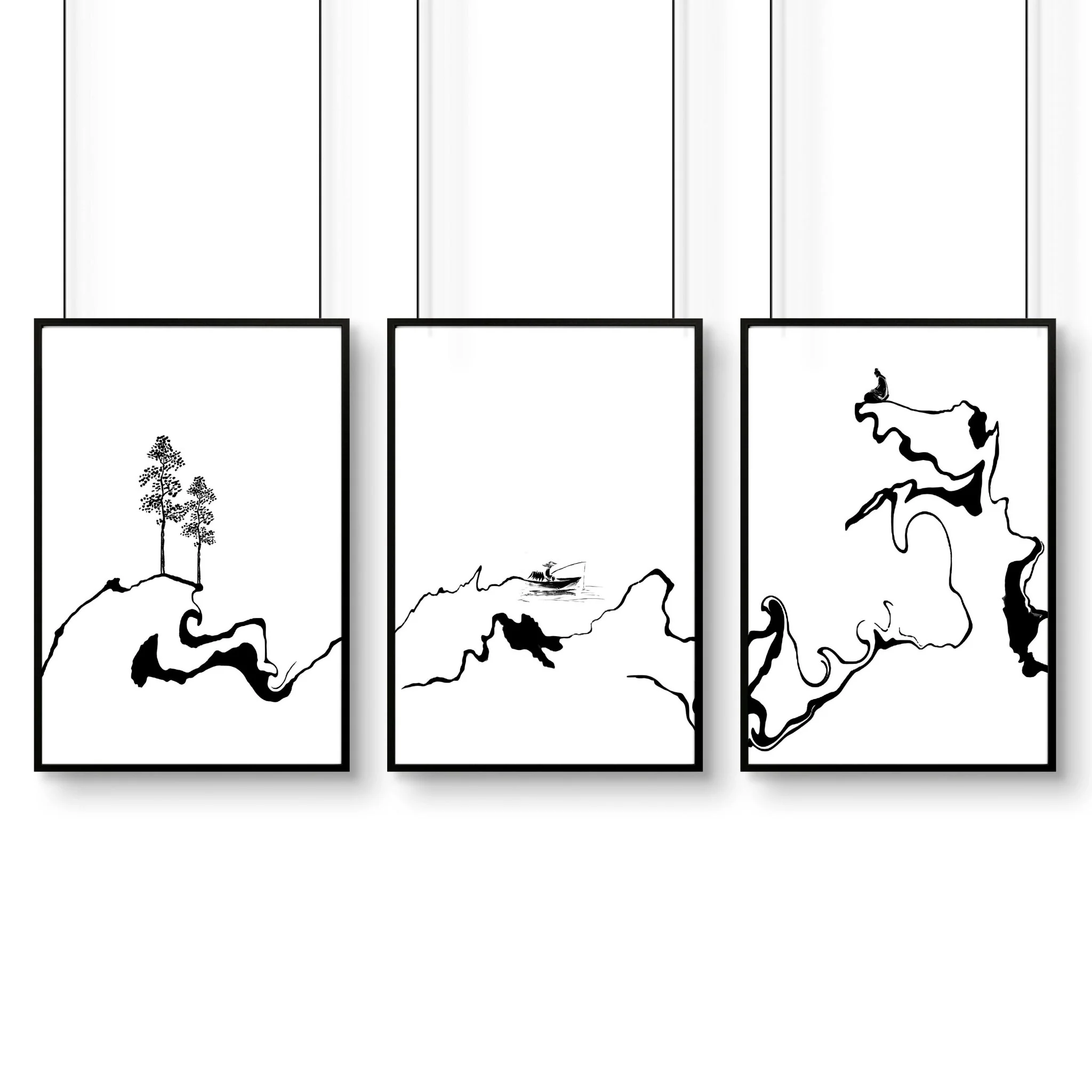 White And Black Prints | Set of 3 wall art prints - Image 11