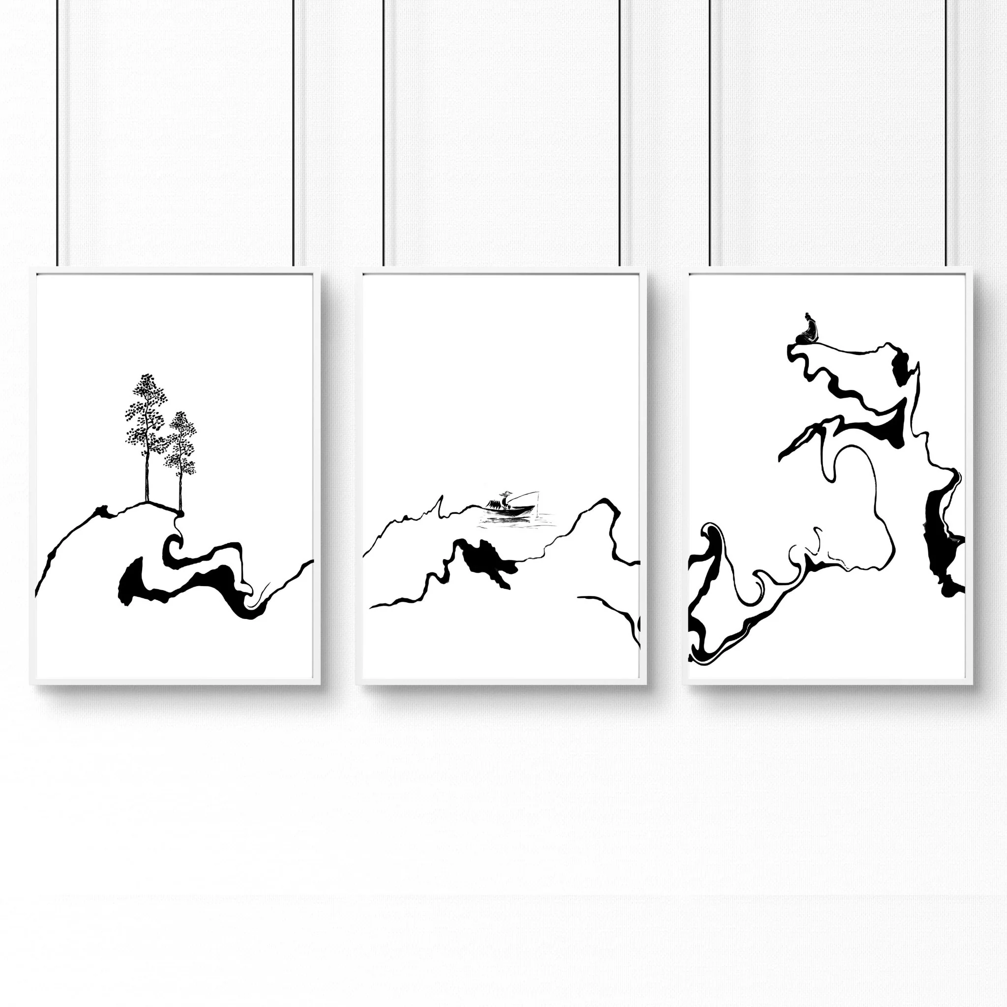 White And Black Prints | Set of 3 wall art prints - Image 12