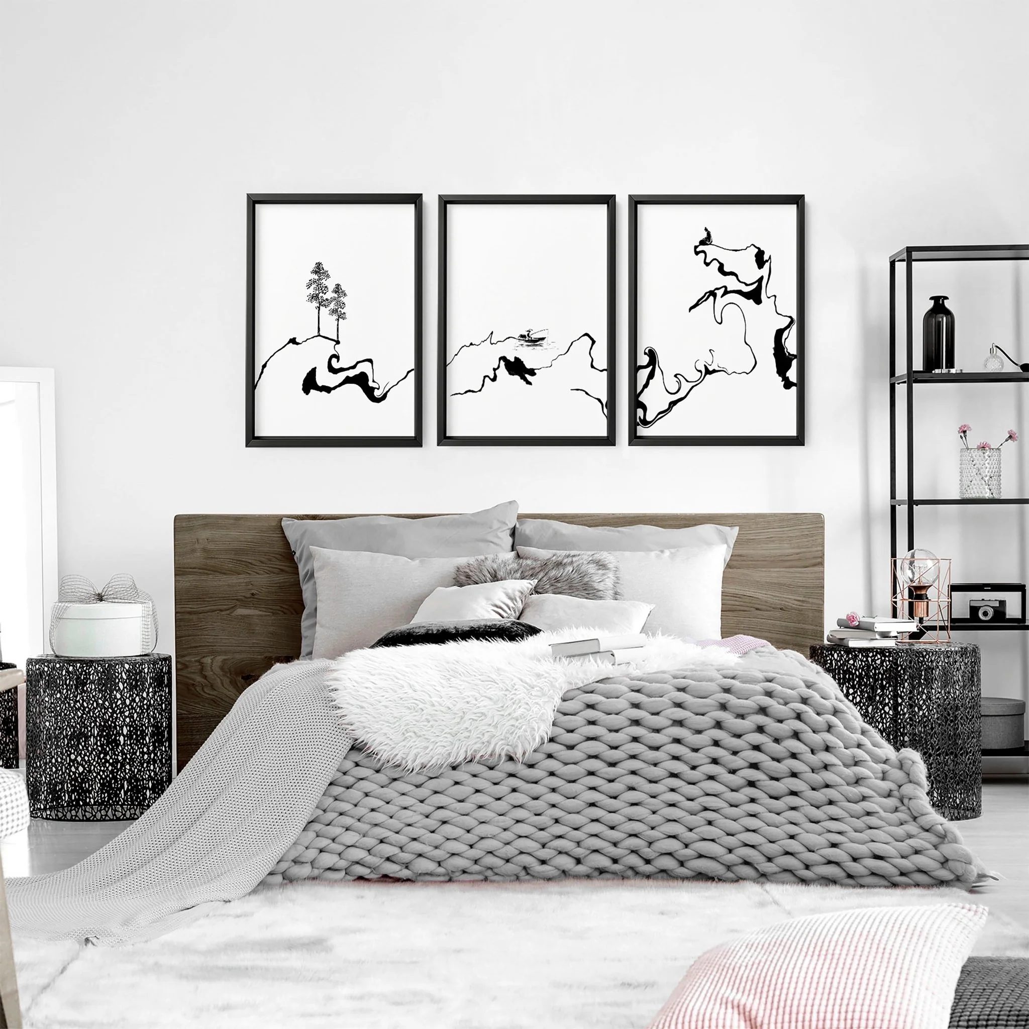 White And Black Prints | Set of 3 wall art prints - Image 2