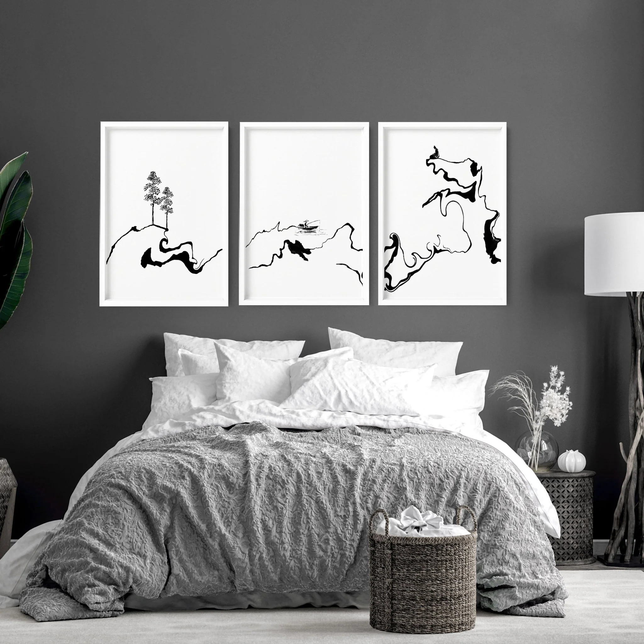 White And Black Prints | Set of 3 wall art prints - Image 3