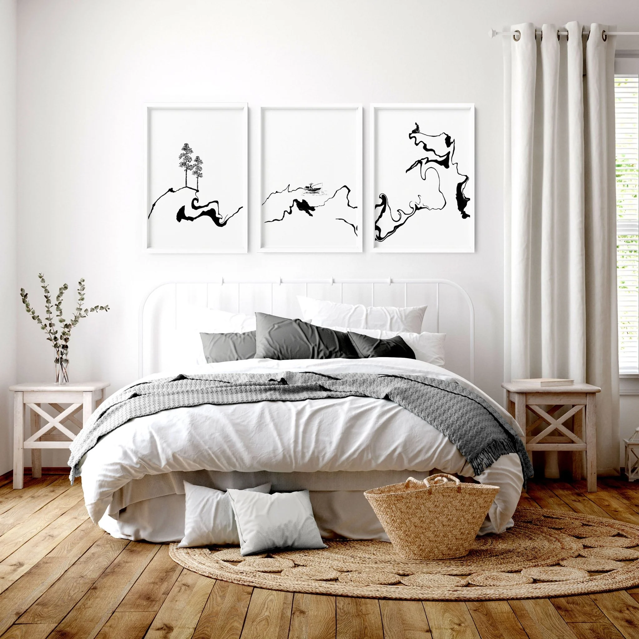 White And Black Prints | Set of 3 wall art prints - Image 4