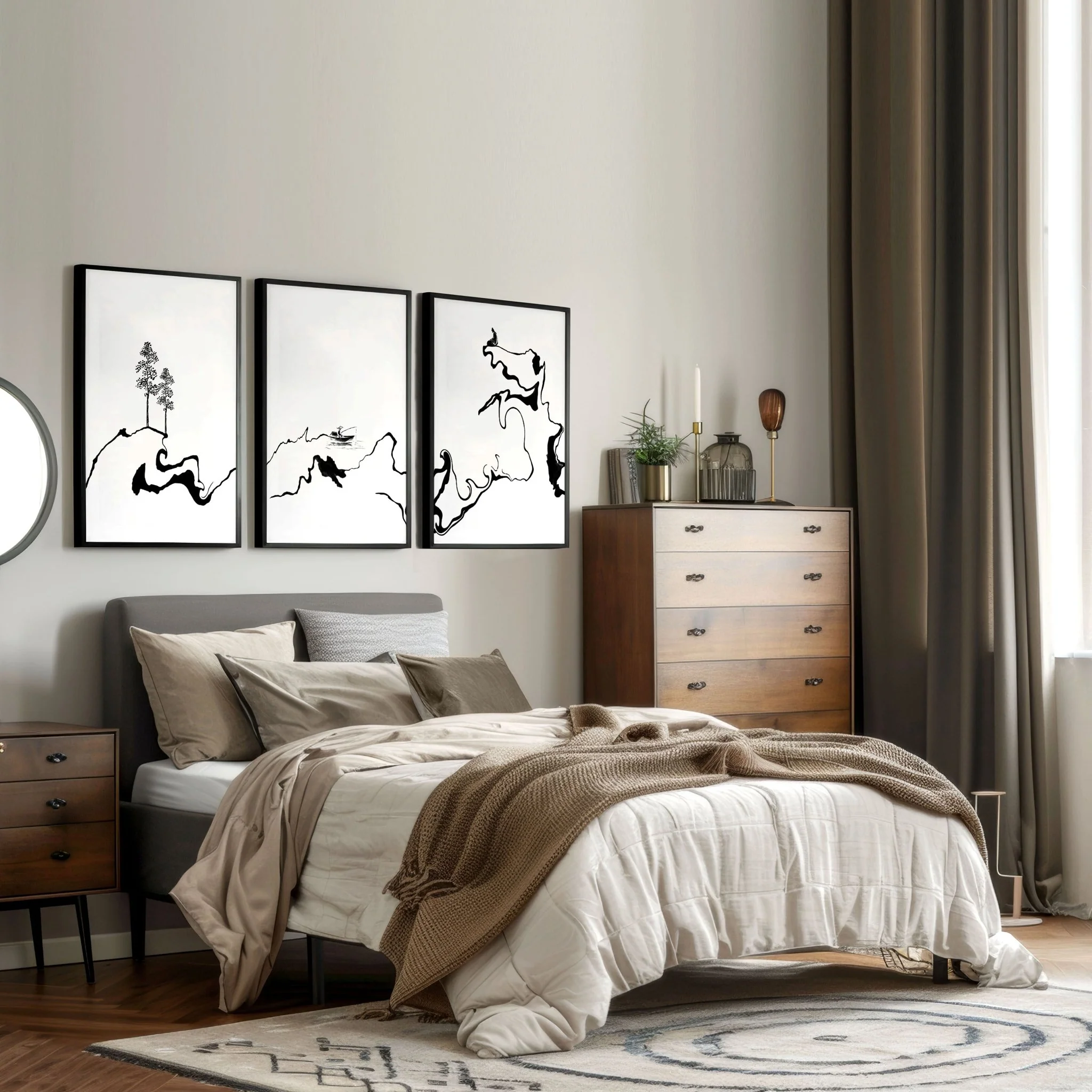White And Black Prints | Set of 3 wall art prints - Image 5