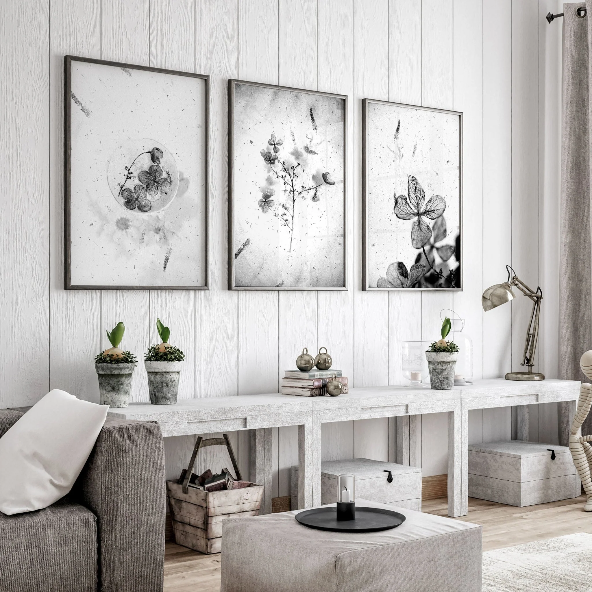 Wall arts black and white | set of 3 framed wall art prints - Image 6