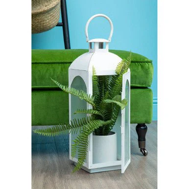 White Wash Large Mild Steel Lantern - Image 7