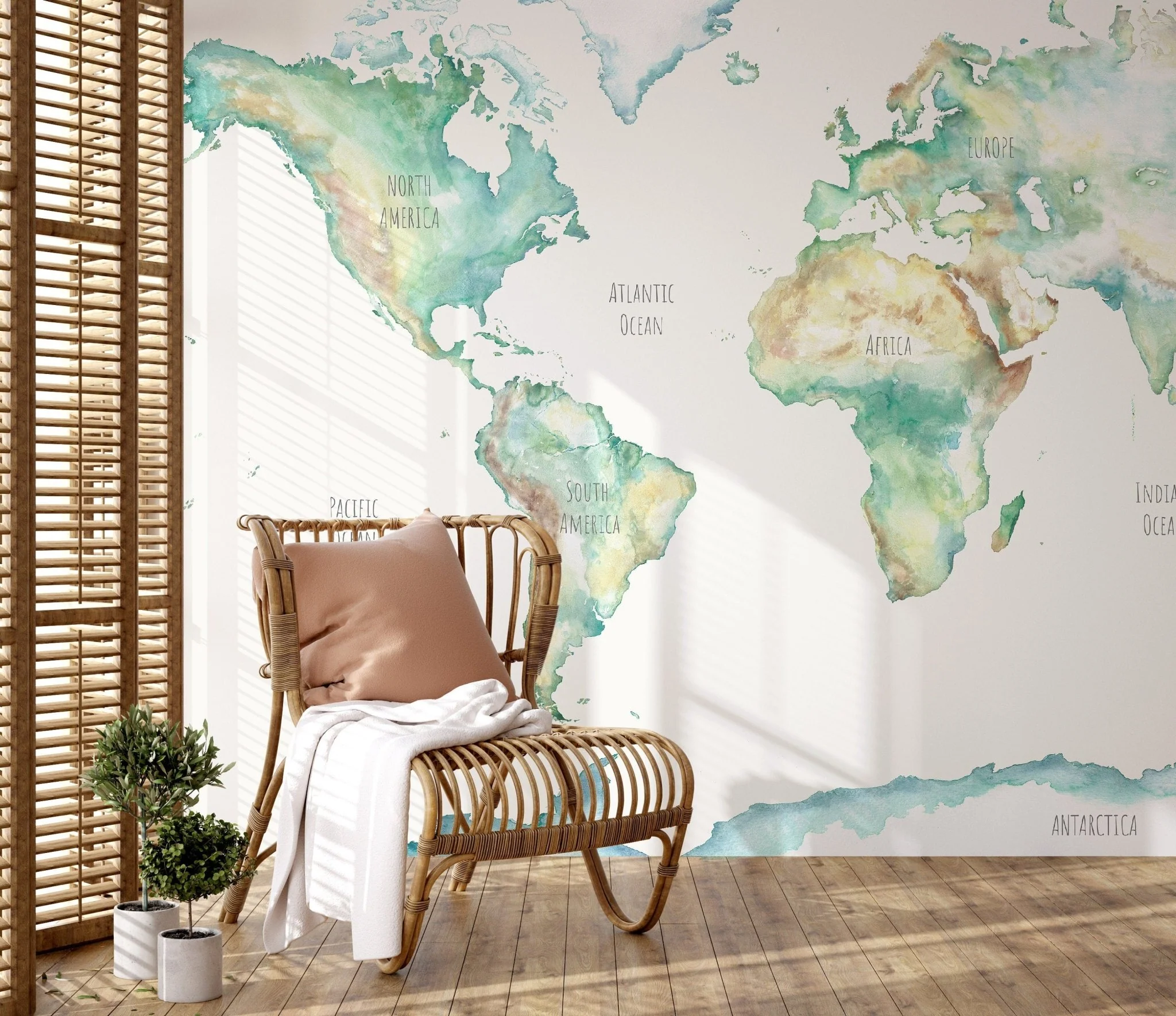Wildlife World Map Mural Wallpaper For Children - Image 8