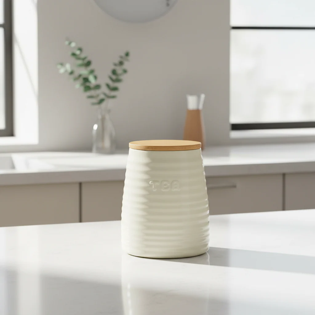 Winnie Cream Dolomite Tea Canister - Image 3