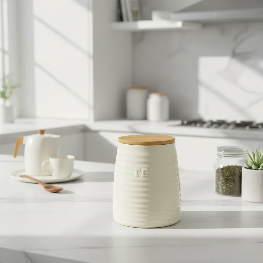 Winnie Cream Dolomite Tea Canister - Image 4