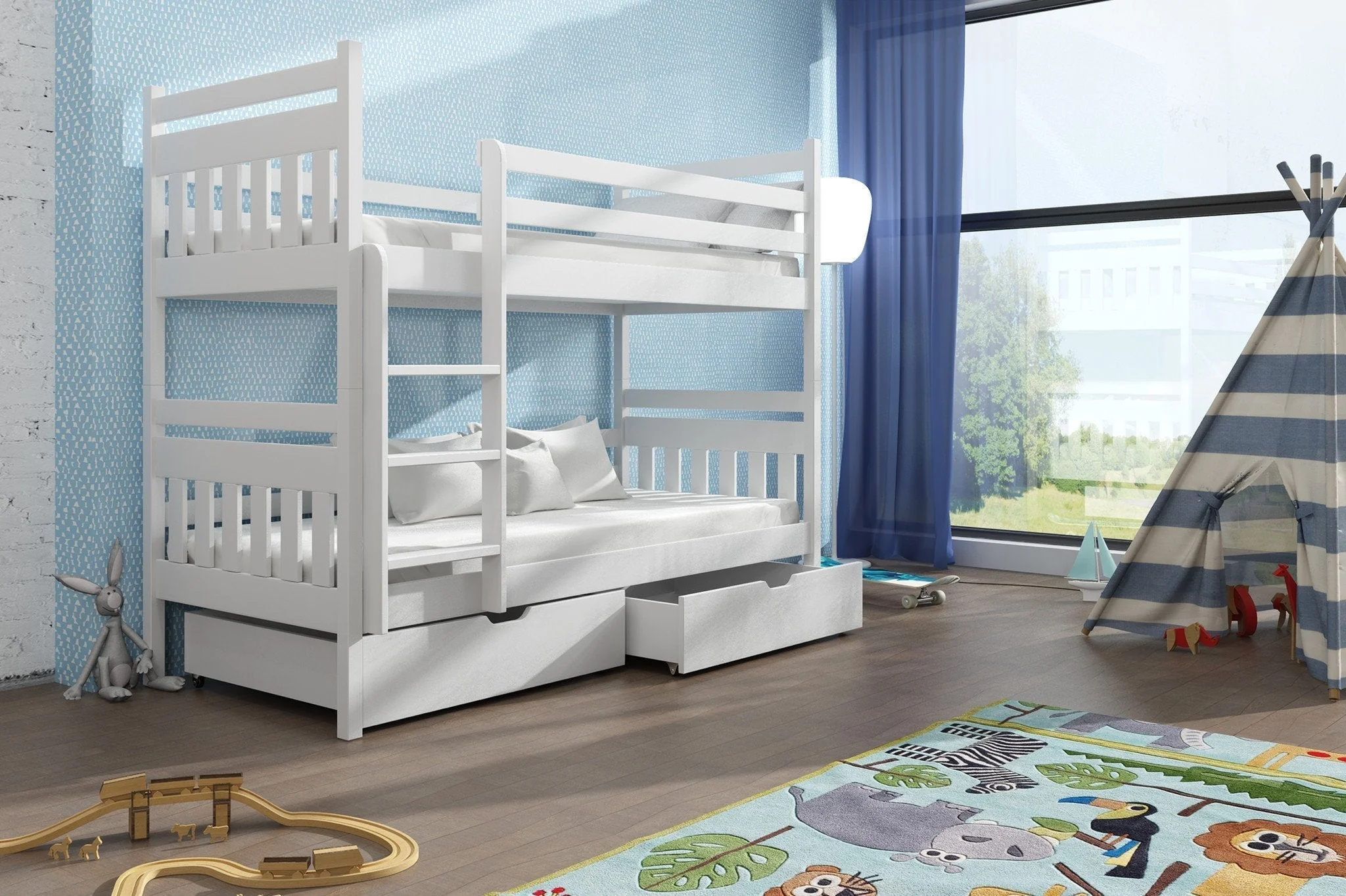 Wooden Bunk Bed Adas with Storage - Image 6