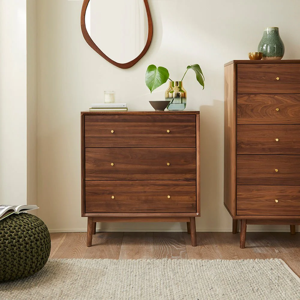 Wright Walnut Chest of 3 Drawers - Image 5