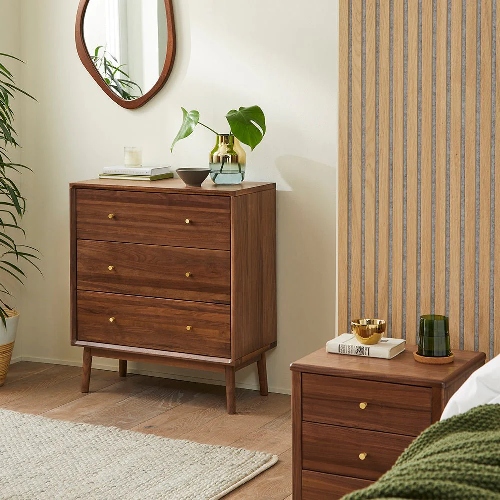 Wright Walnut Chest of 3 Drawers - Image 8