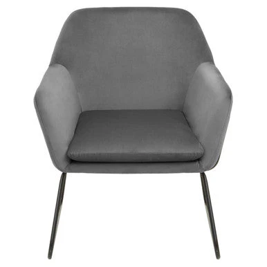 Xander Grey Velvet And Black Frame Armchair - Image 5