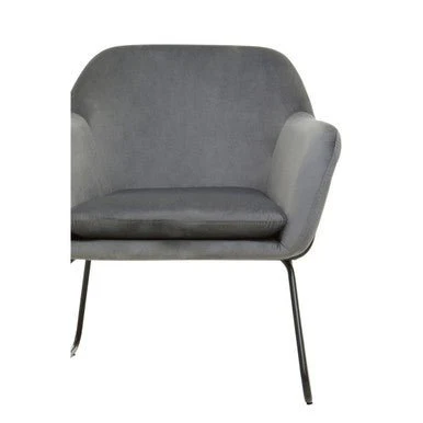 Xander Grey Velvet And Black Frame Armchair - Image 9