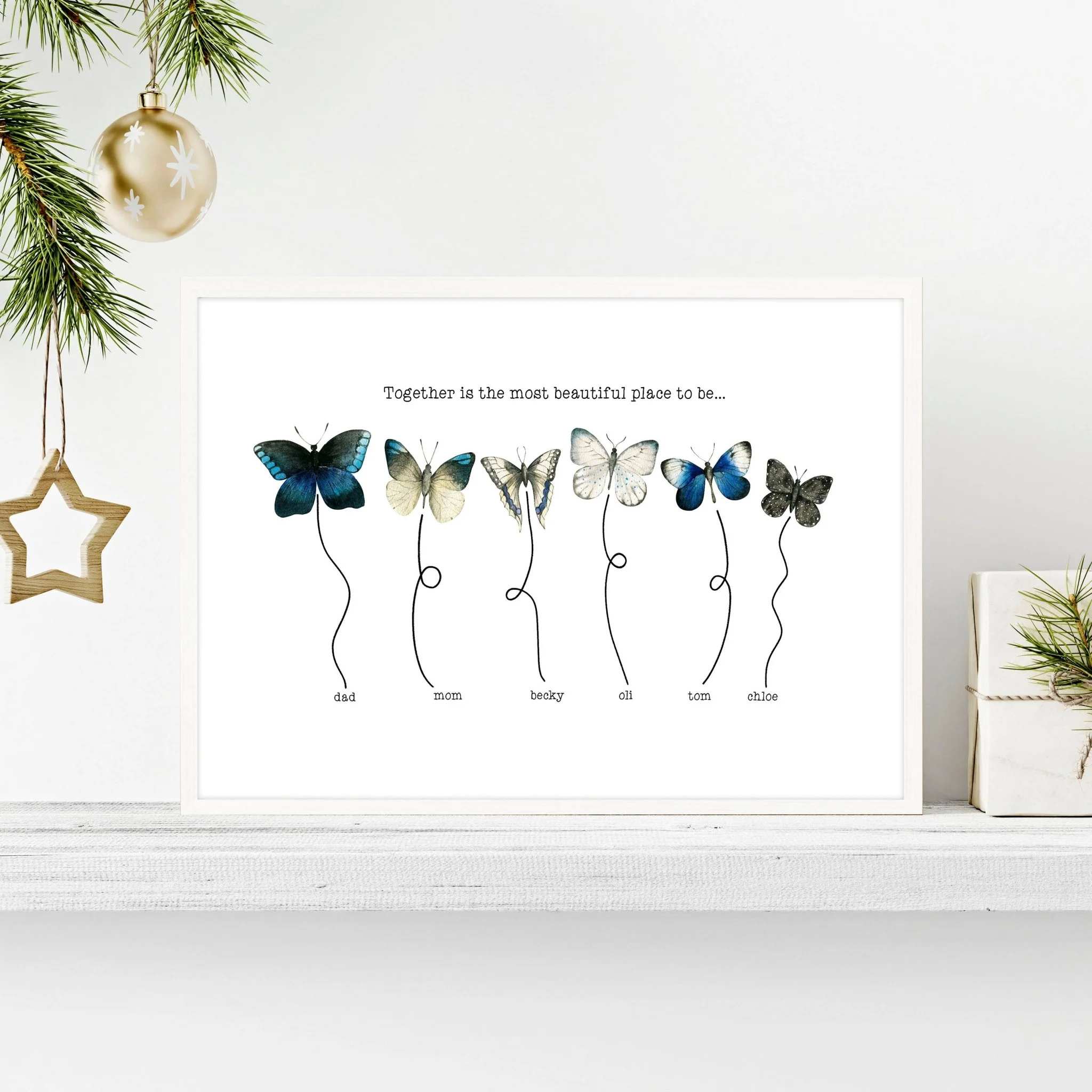Xmas decor for front door | Family wall art print - Image 4