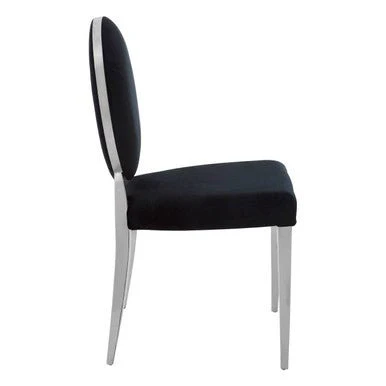 Yasmin Black Velvet And Silver Chair - Image 8