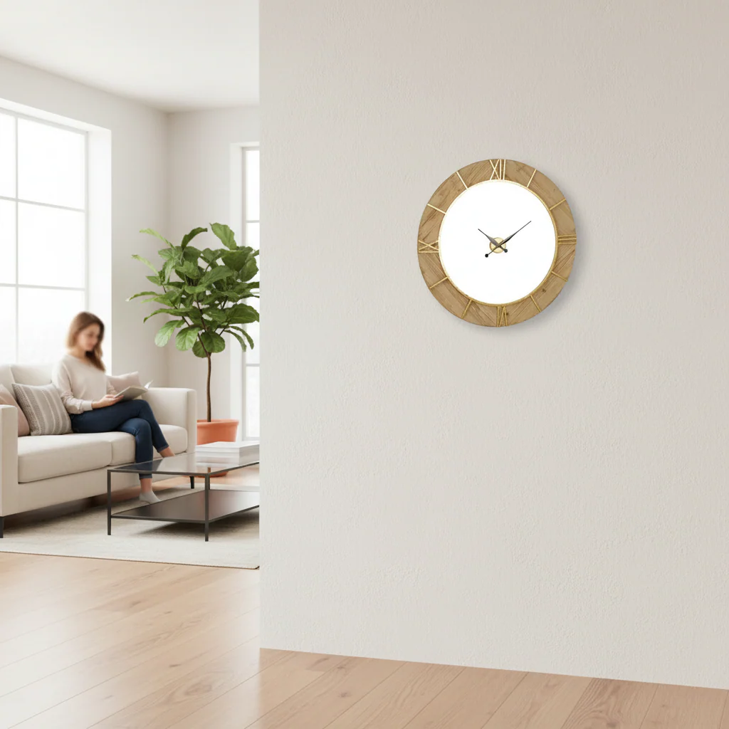 Yaxi Wall Clock With White Face - Image 2