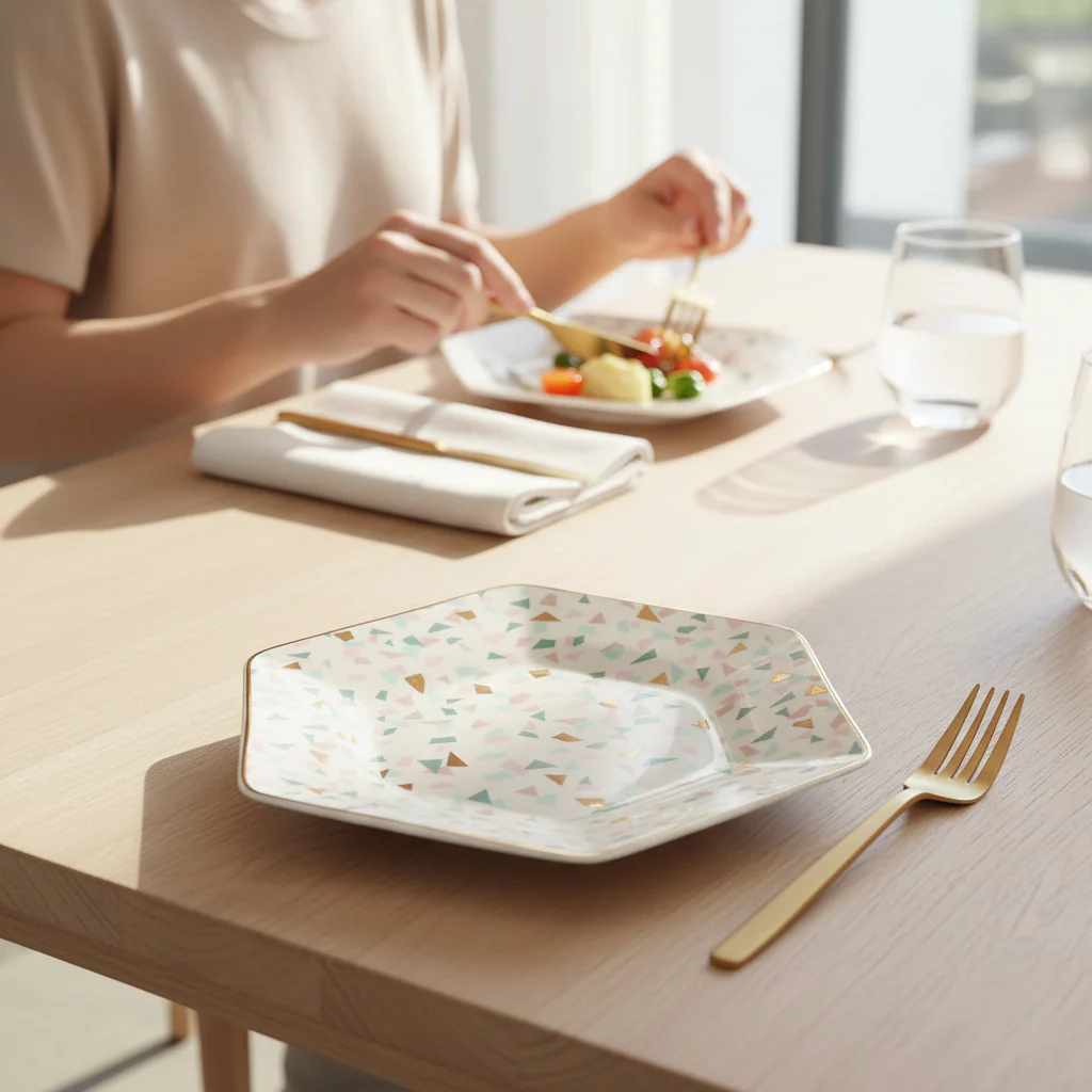 Yuki Terrazzo Pattern Dinner Plate - Image 2