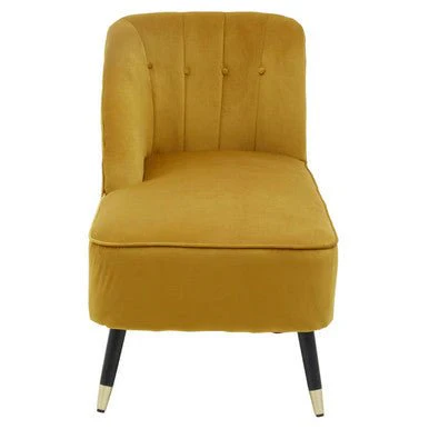 Yvette Mustard Velvet Chaise Longue - Image 7