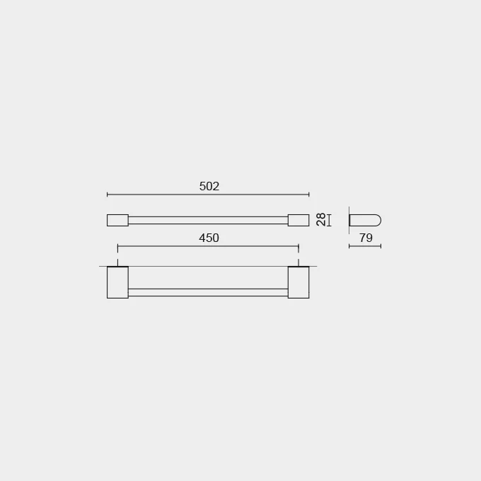 Atore Brushed Stainless Steel 50.2 cm Towel Rail 40421 - Image 5