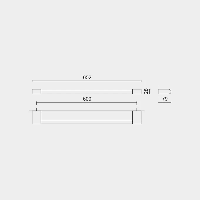 Atore Polished Stainless Steel 65.2 cm Towel Rail 40460 - Image 5