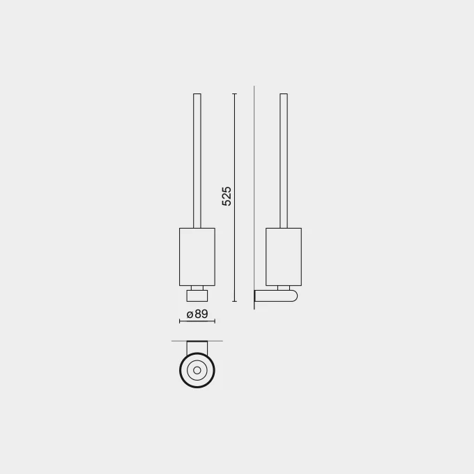 Atore Polished Stainless Steel Wall Toilet Brush 40454 - Image 3