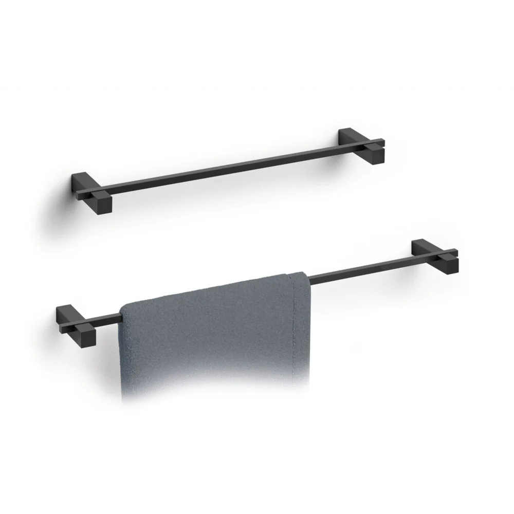 Carvo Powder Coated Black Stainless Steel 50.8 cm Towel Rail 40505 - Image 2