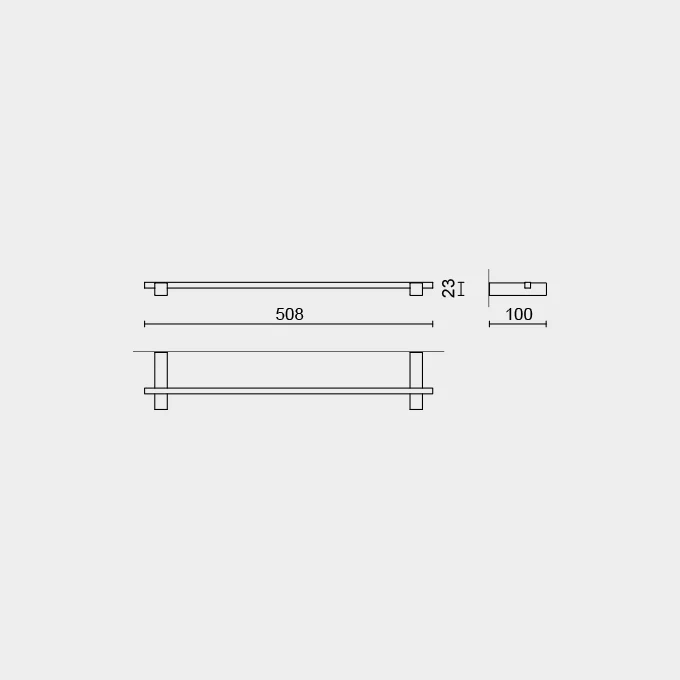 Carvo Powder Coated Black Stainless Steel 50.8 cm Towel Rail 40505 - Image 3
