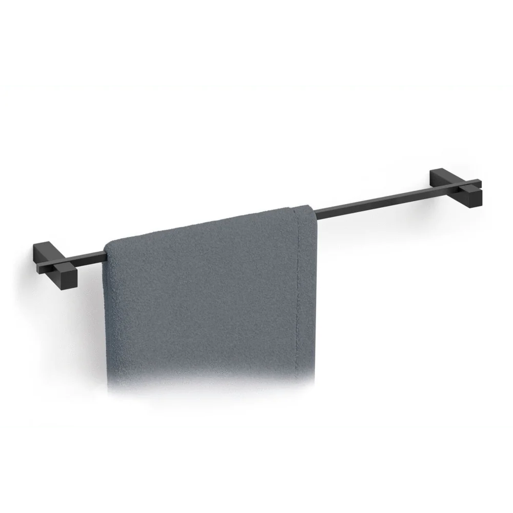 Carvo Powder Coated Black Stainless Steel 65.8 cm Towel Rail 40502 - Image 2
