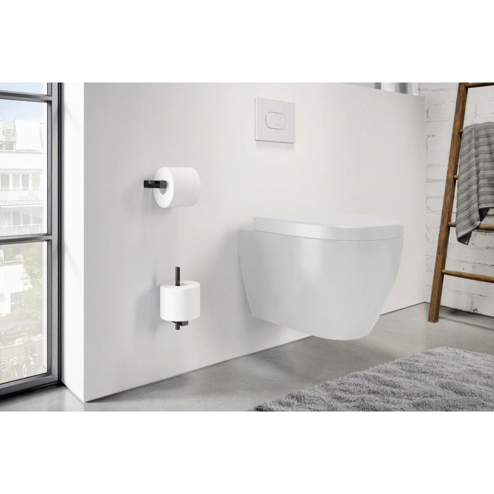 Carvo Powder Coated Black Stainless Steel Toilet Roll Holder 40500 - Image 4
