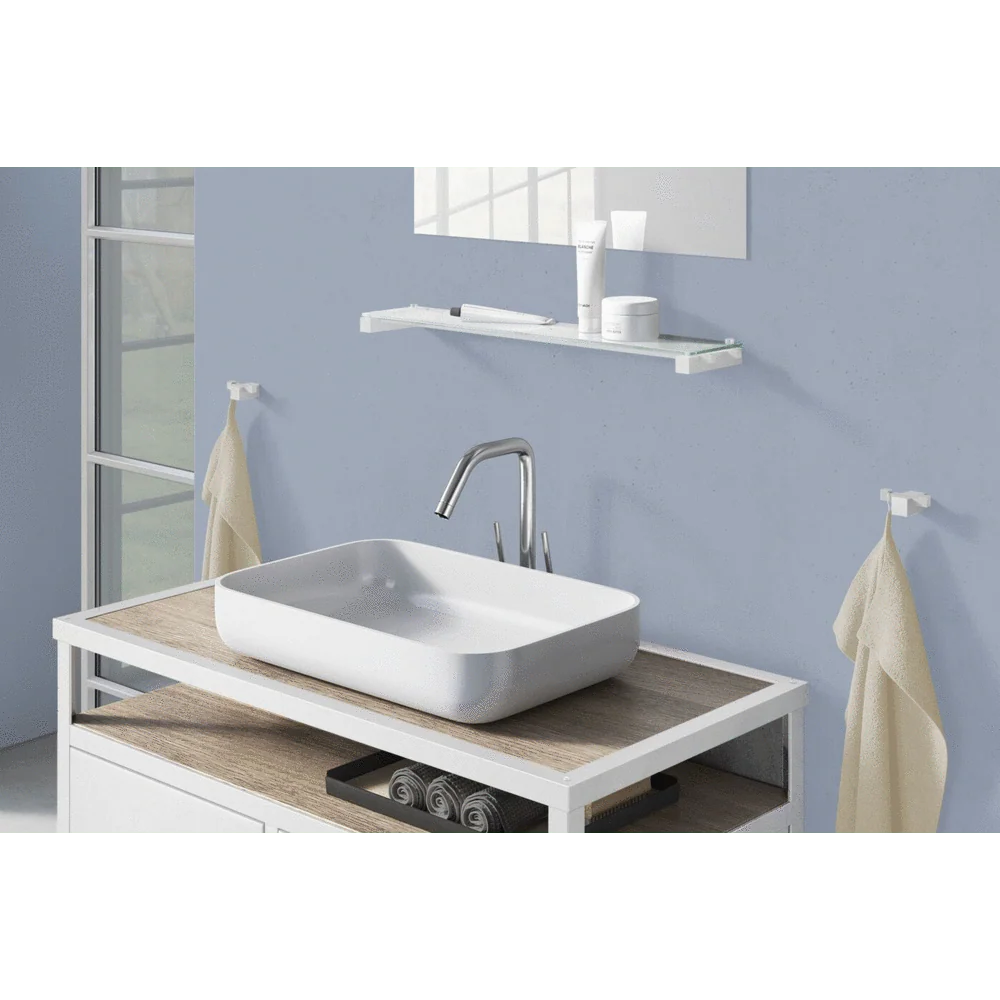 Carvo White Stainless Steel Double Towel Hook 40814 - Image 2