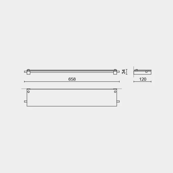 Carvo White Stainless Steel & Glass Bathroom Shelf 40816 - Image 4